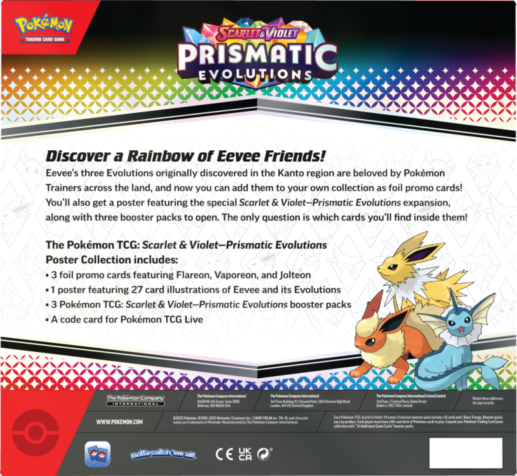 Pokemon TCG: Scarlet &amp;amp; Violet Prismatic Evolutions Poster Collection